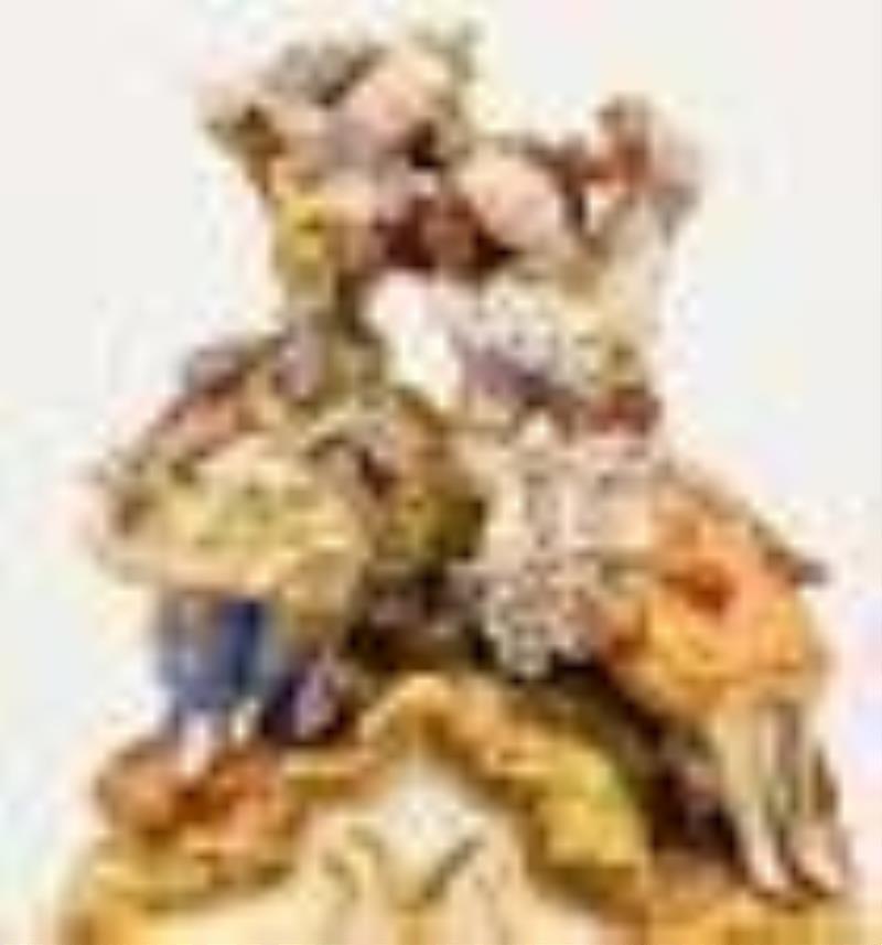 French Porcelain Figural Mantel Clock