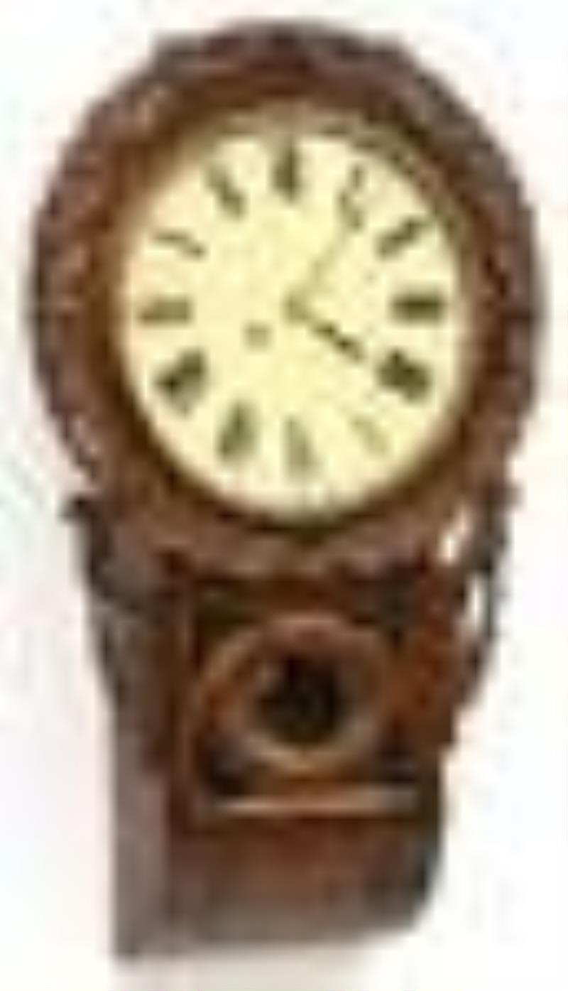 Black Forest Carved Double Fusee Wall Clock, Attributed