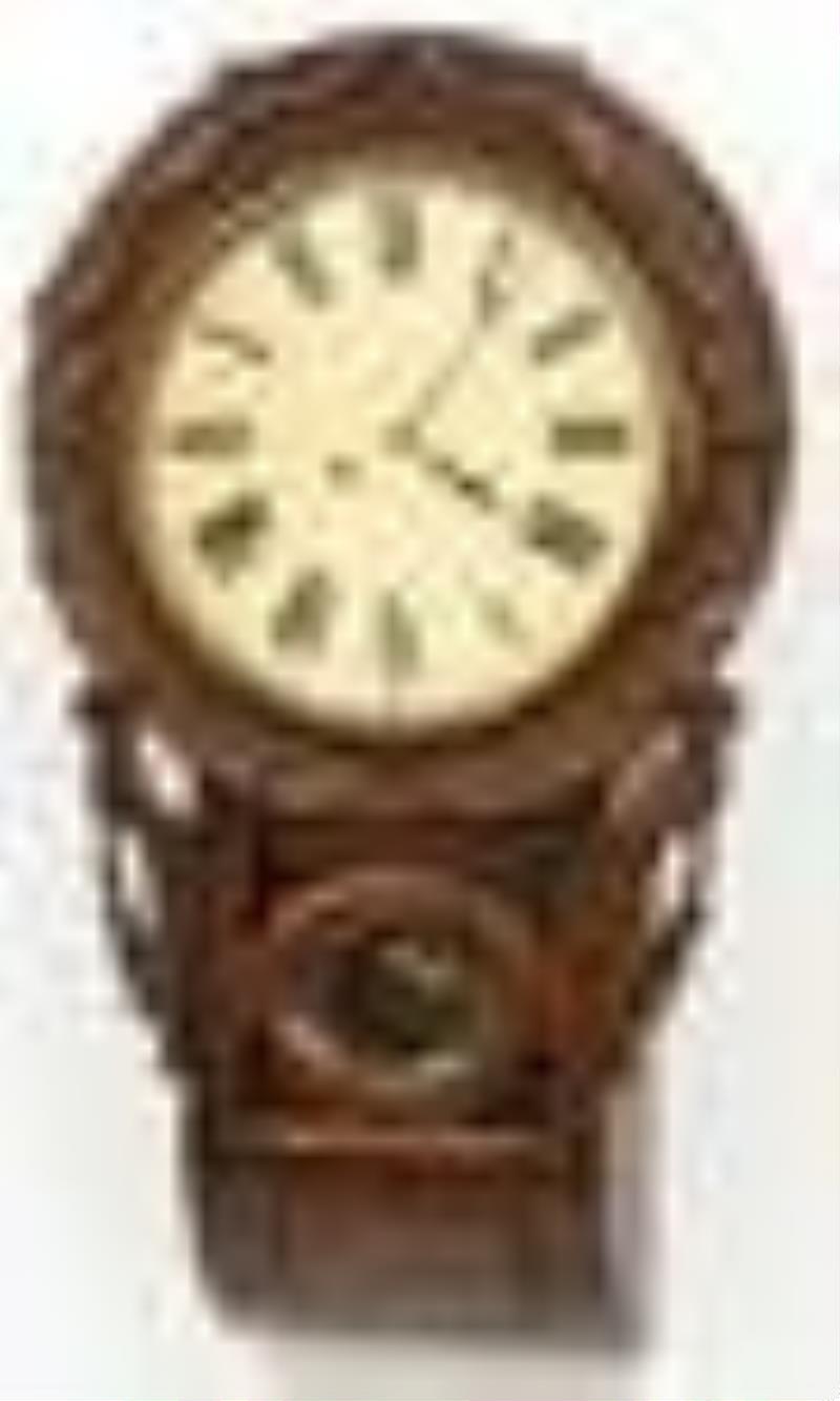 Black Forest Carved Double Fusee Wall Clock, Attributed