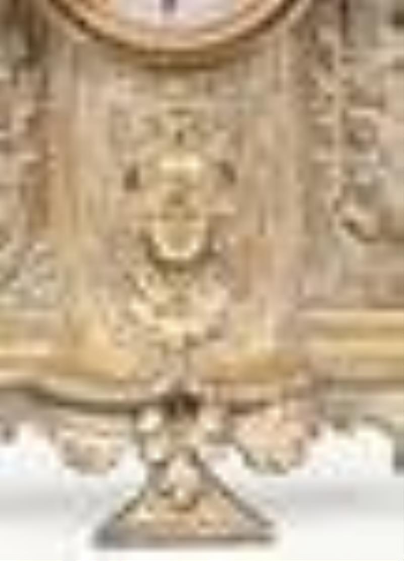 French Silvered Bronze Mantel Clock