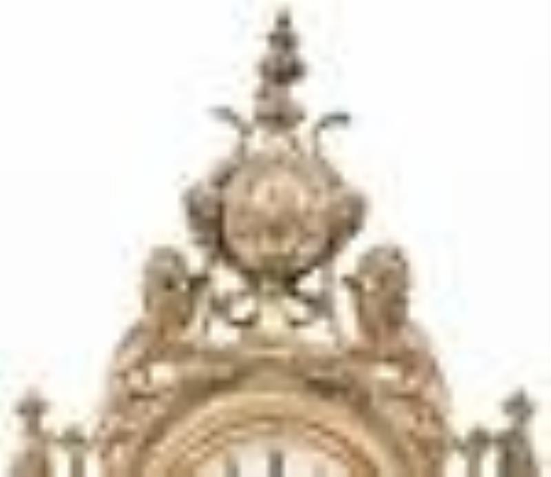 French Silvered Bronze Mantel Clock