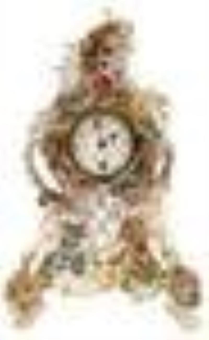 Dresden Porcelain Figural Mantel Clock