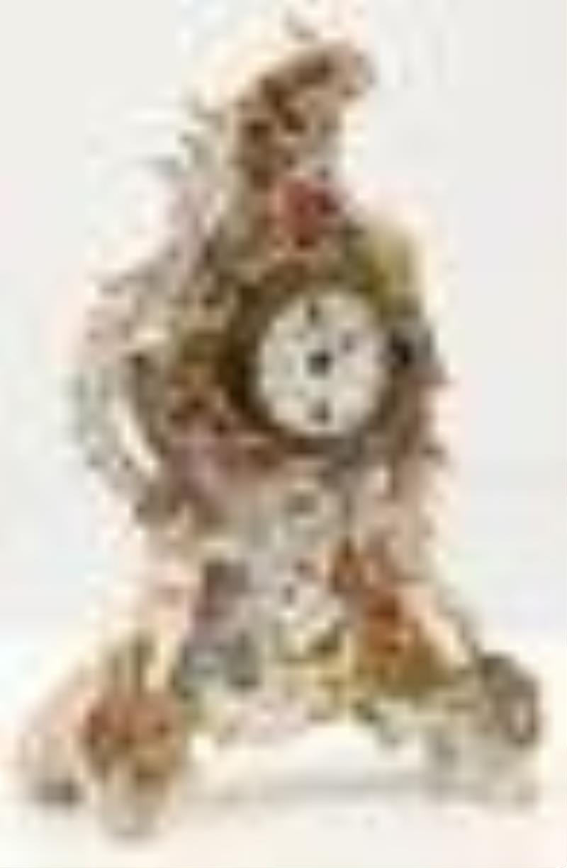 Dresden Porcelain Figural Mantel Clock