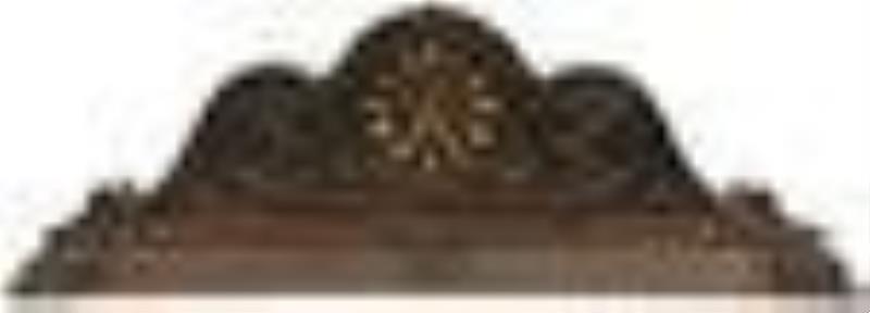 German Carved Oak Tambour Mantel Clock