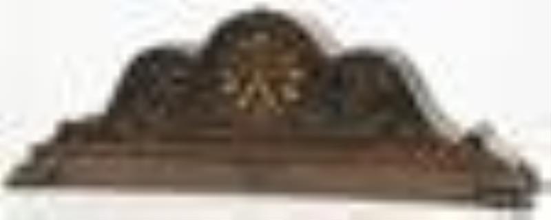 German Carved Oak Tambour Mantel Clock