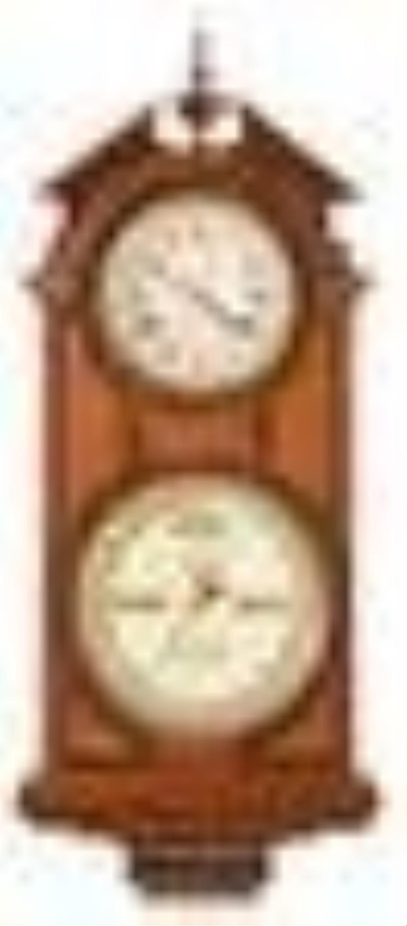 Ithaca No. 6 Hanging Library Calendar Clock