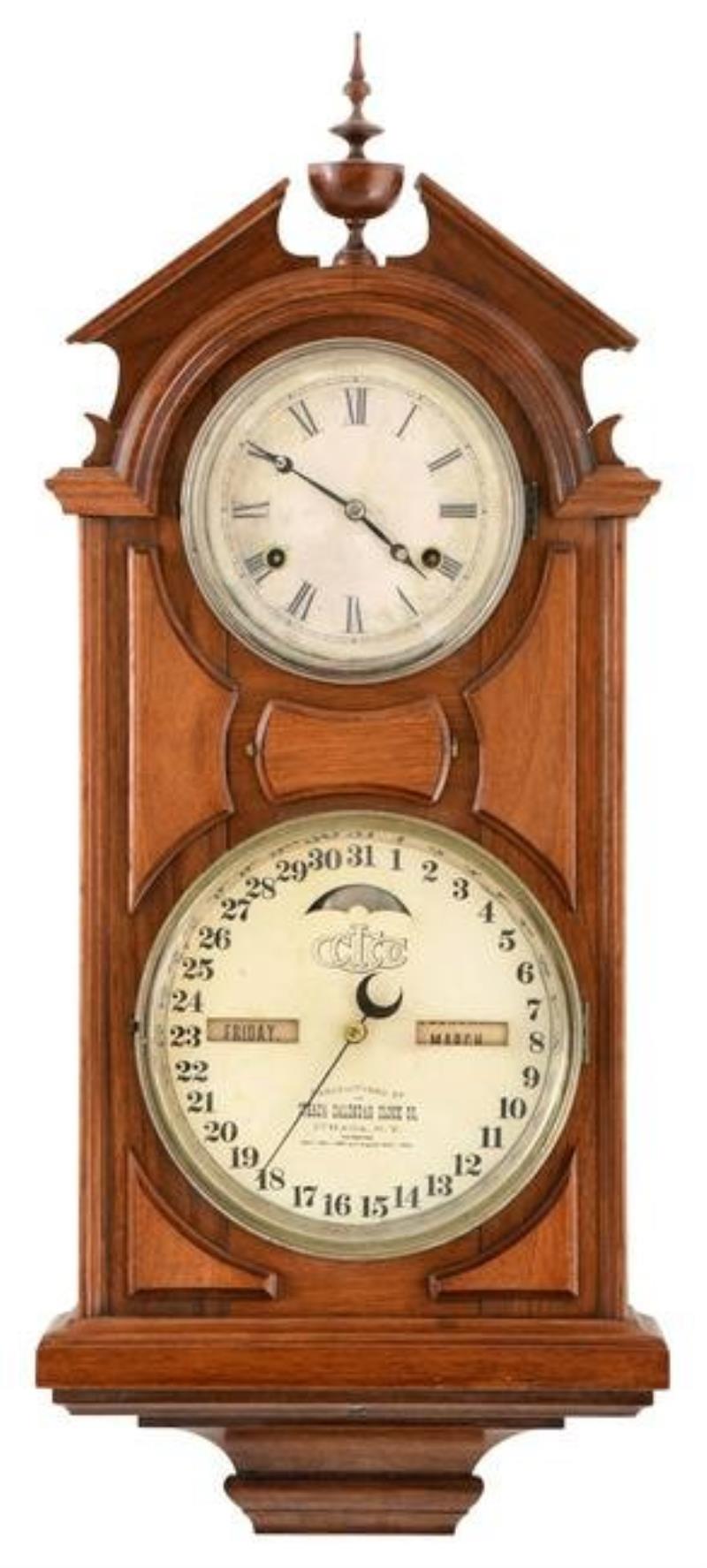 Ithaca No. 6 Hanging Library Calendar Clock Price Guide