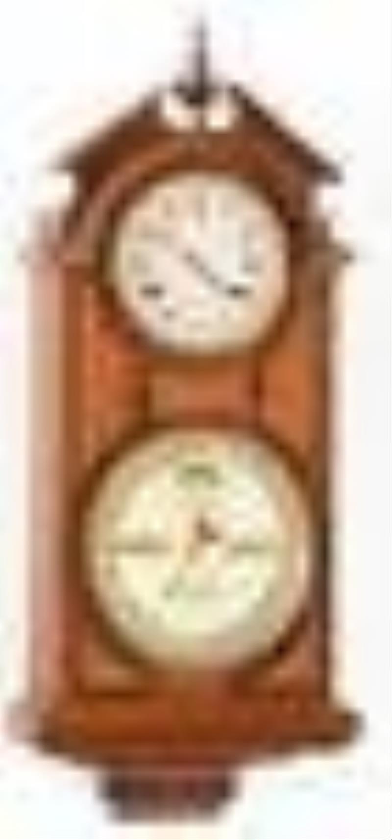 Ithaca No. 6 Hanging Library Calendar Clock