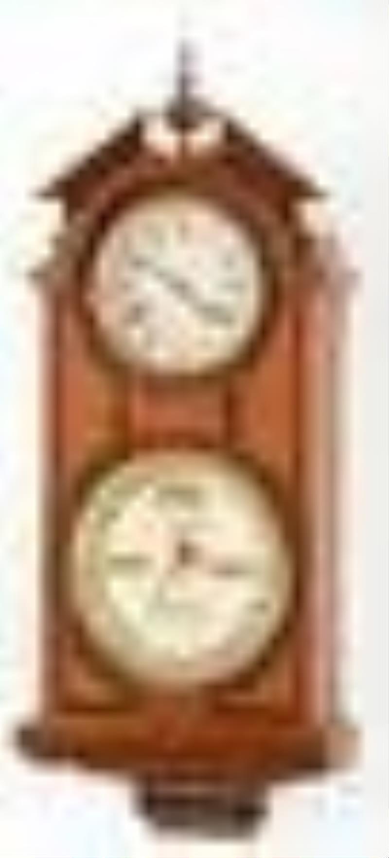 Ithaca No. 6 Hanging Library Calendar Clock
