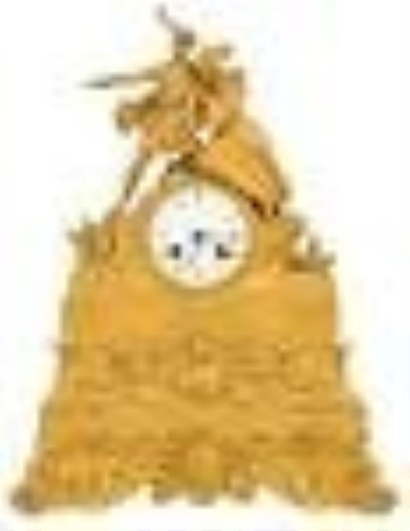 Charles X Gilt Bronze Mantel Clock