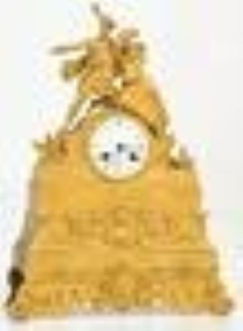 Charles X Gilt Bronze Mantel Clock
