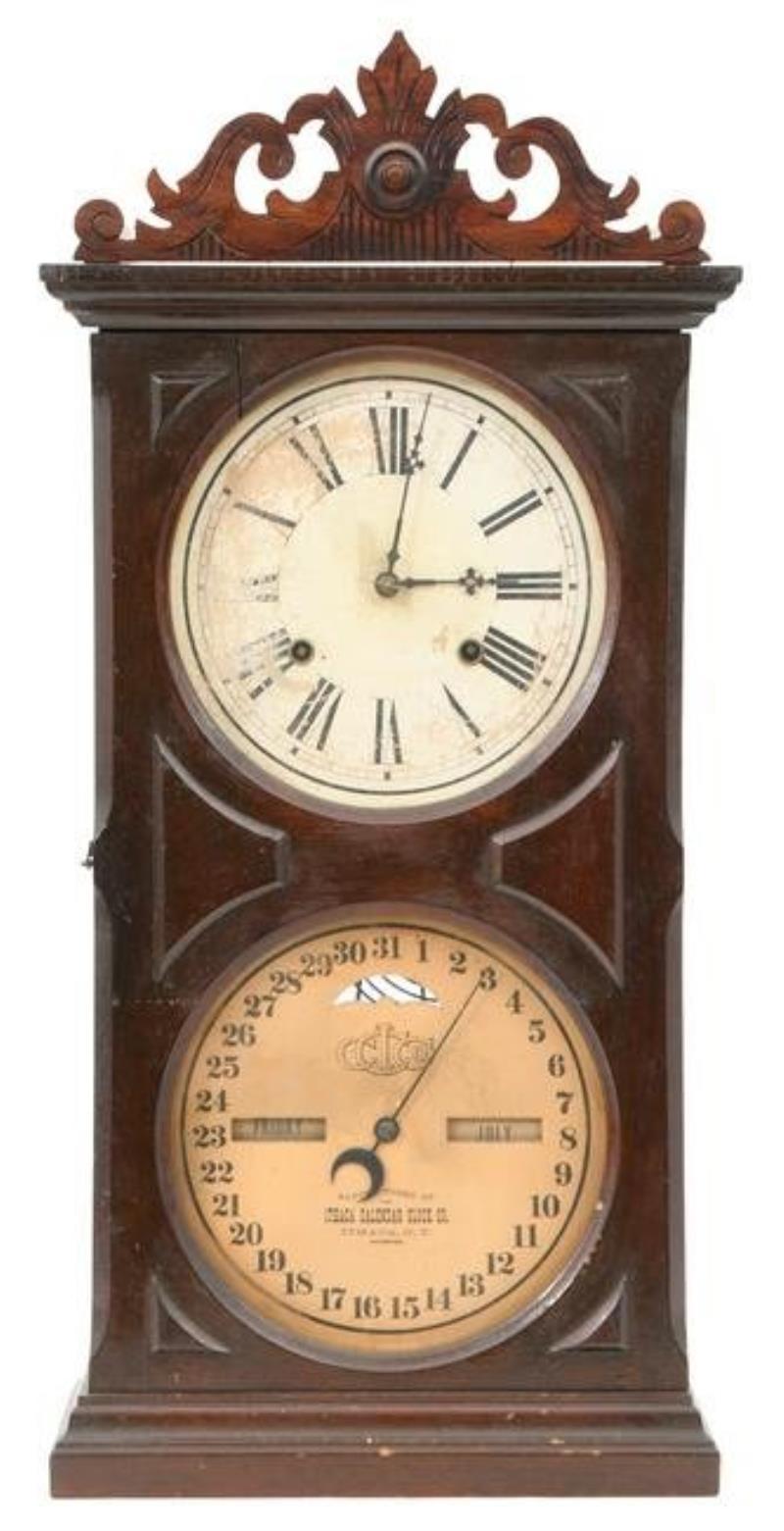 Ithaca "Farmers No.10" Double Dial Calendar Clock