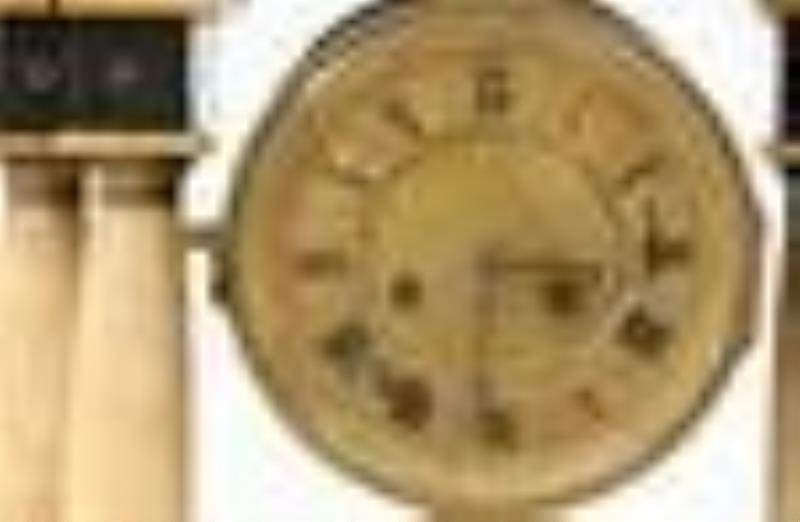 Austrian Gilded, Ebonized & Alabaster Mantel Clock