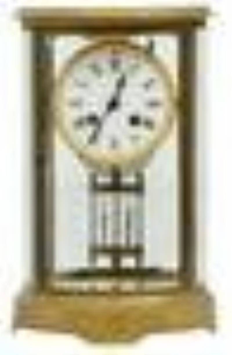 French Oval Crystal Regulator Clock