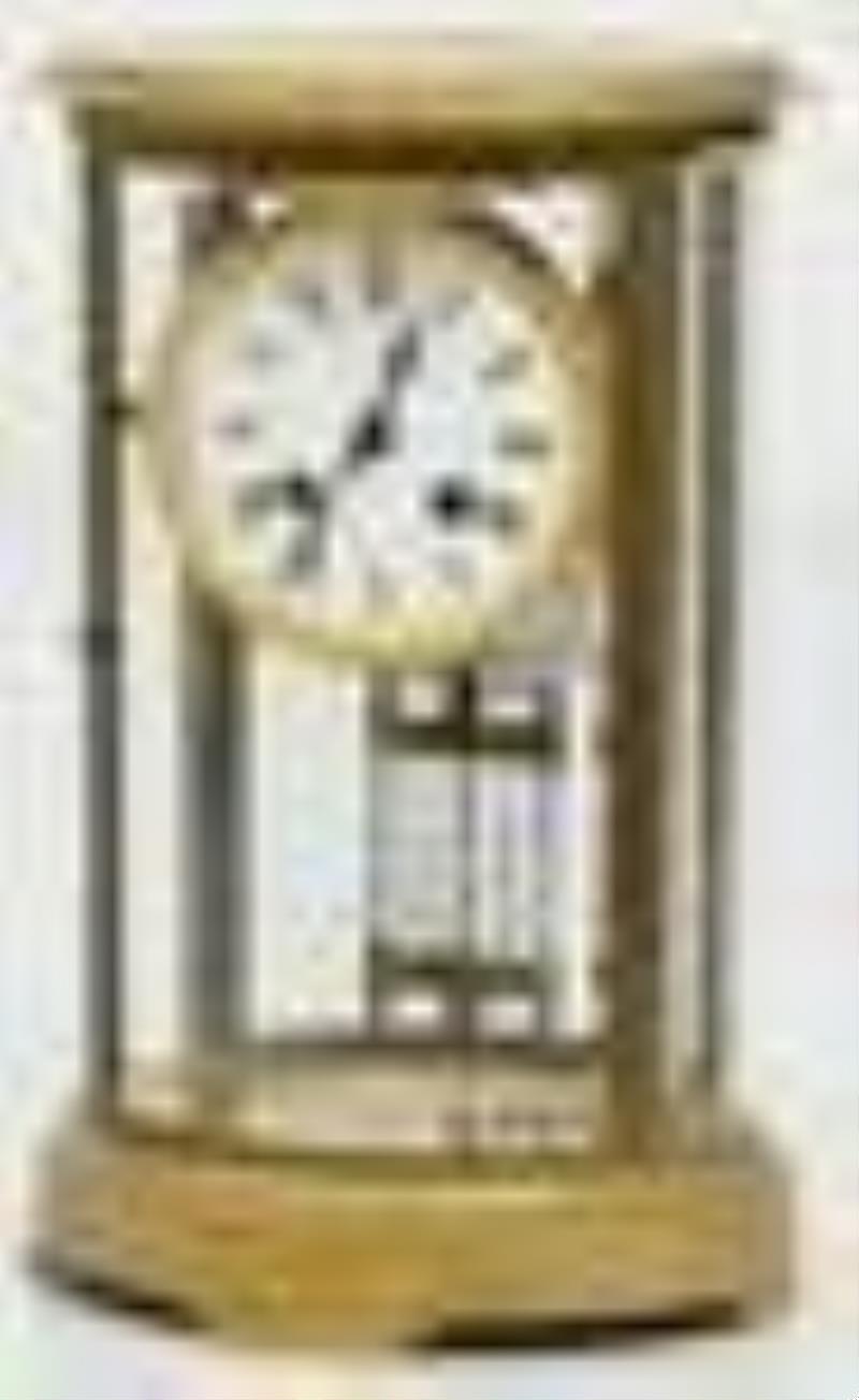 French Oval Crystal Regulator Clock
