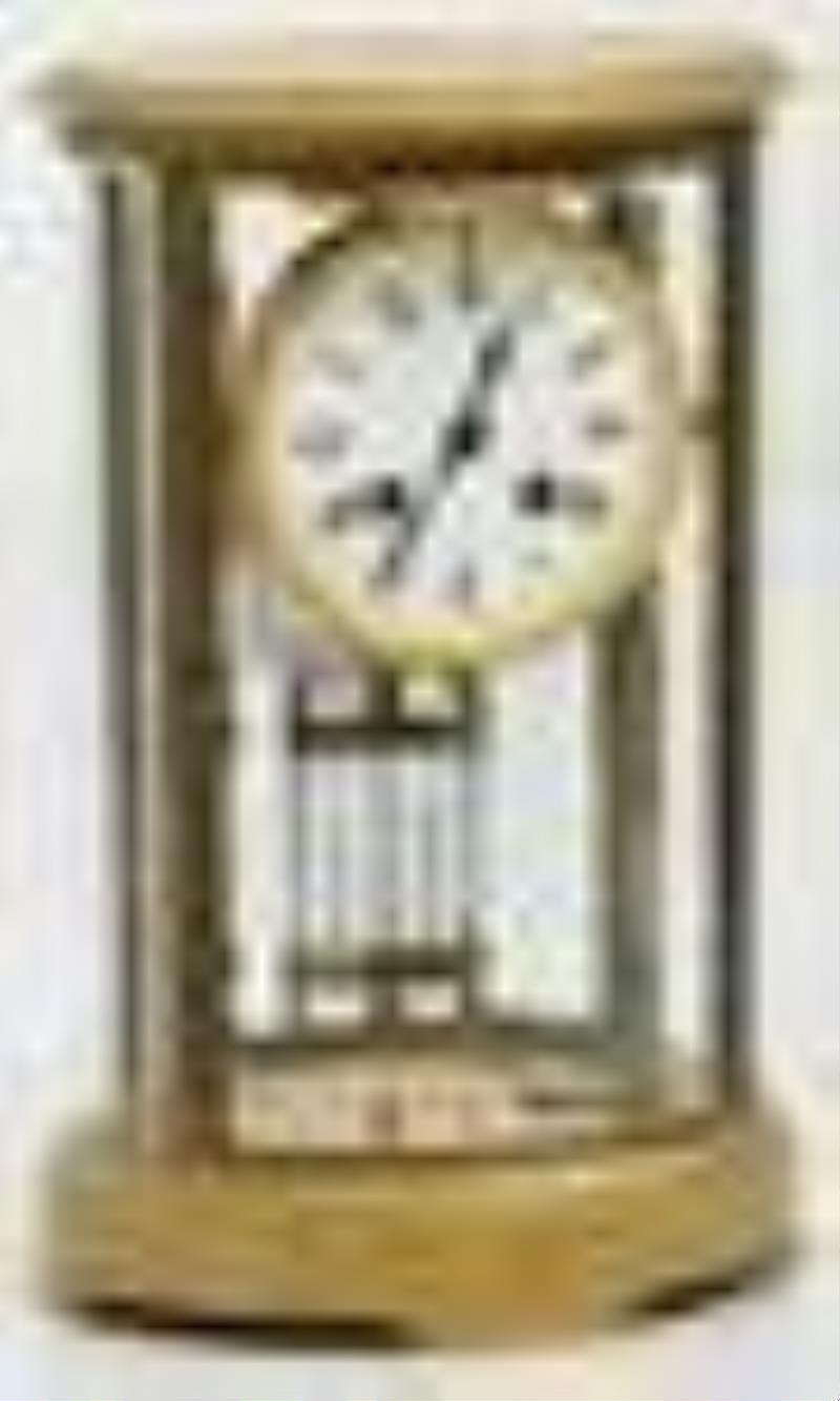 French Oval Crystal Regulator Clock