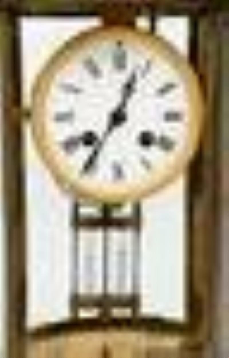 French Oval Crystal Regulator Clock