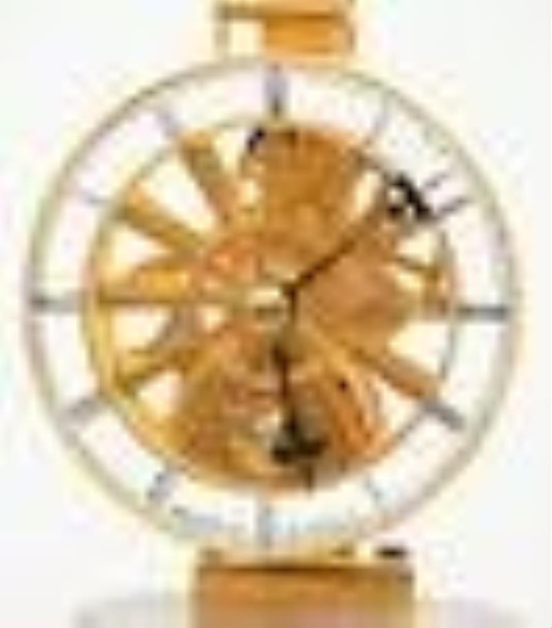 Skeleton Gilt Brass & Marble Mystery Clock with