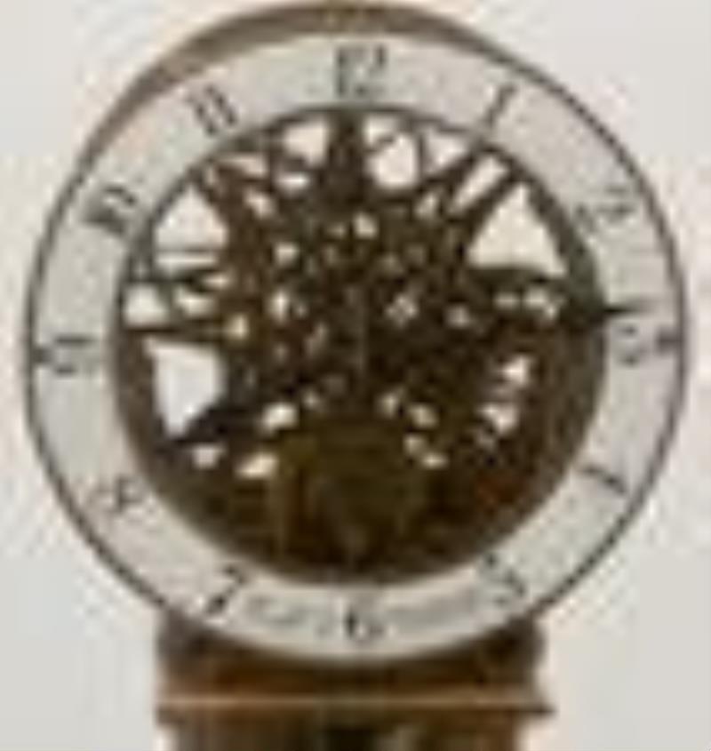 Gilt Brass & Marble Fusee Skeleton Clock with Dome