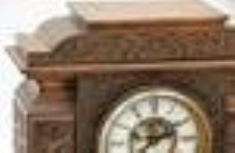 New Haven Clock Co. No. 26 Patinated Metal Mantel Clock