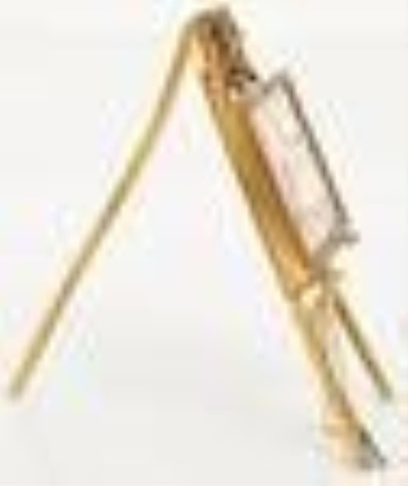 French Gilt Brass & Porcelain Easel-Form Clock