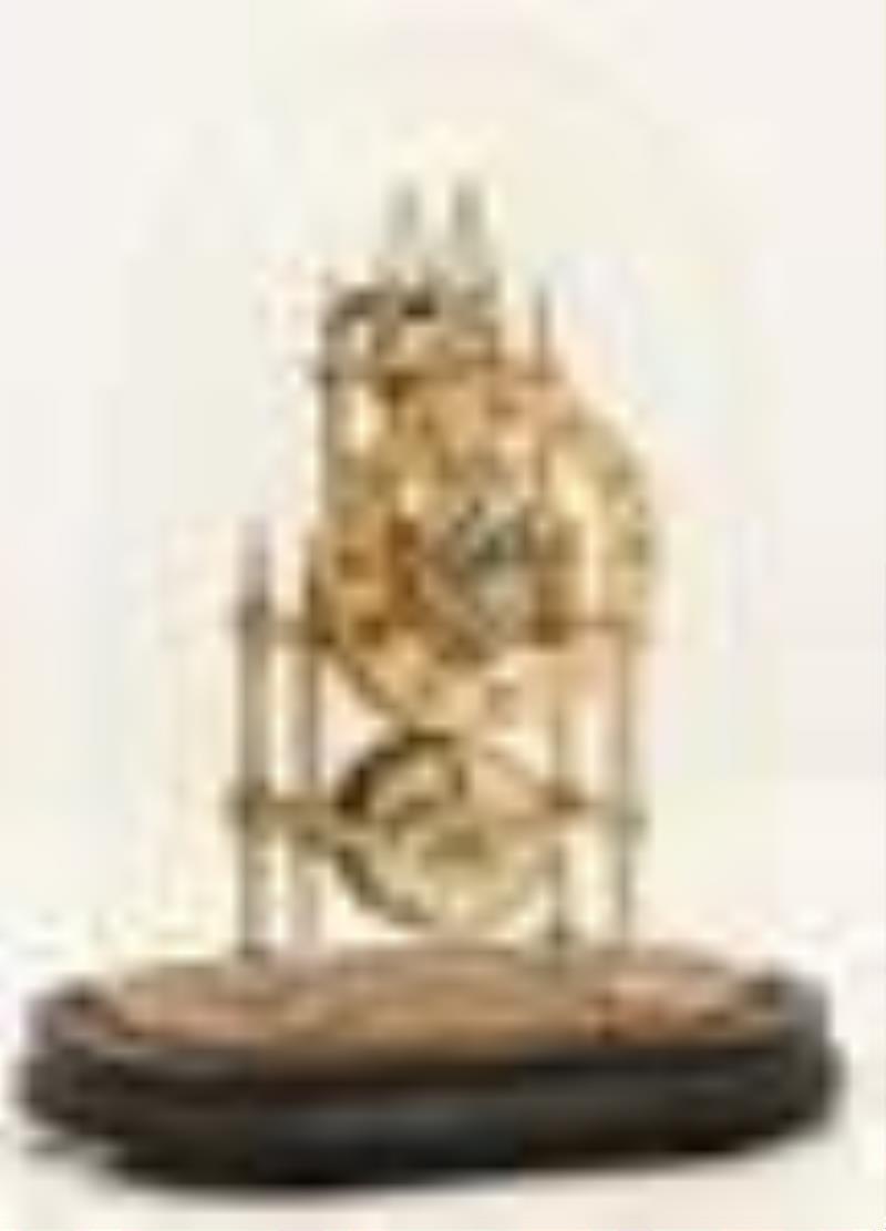 French Fusee Skeleton Clock with Dome