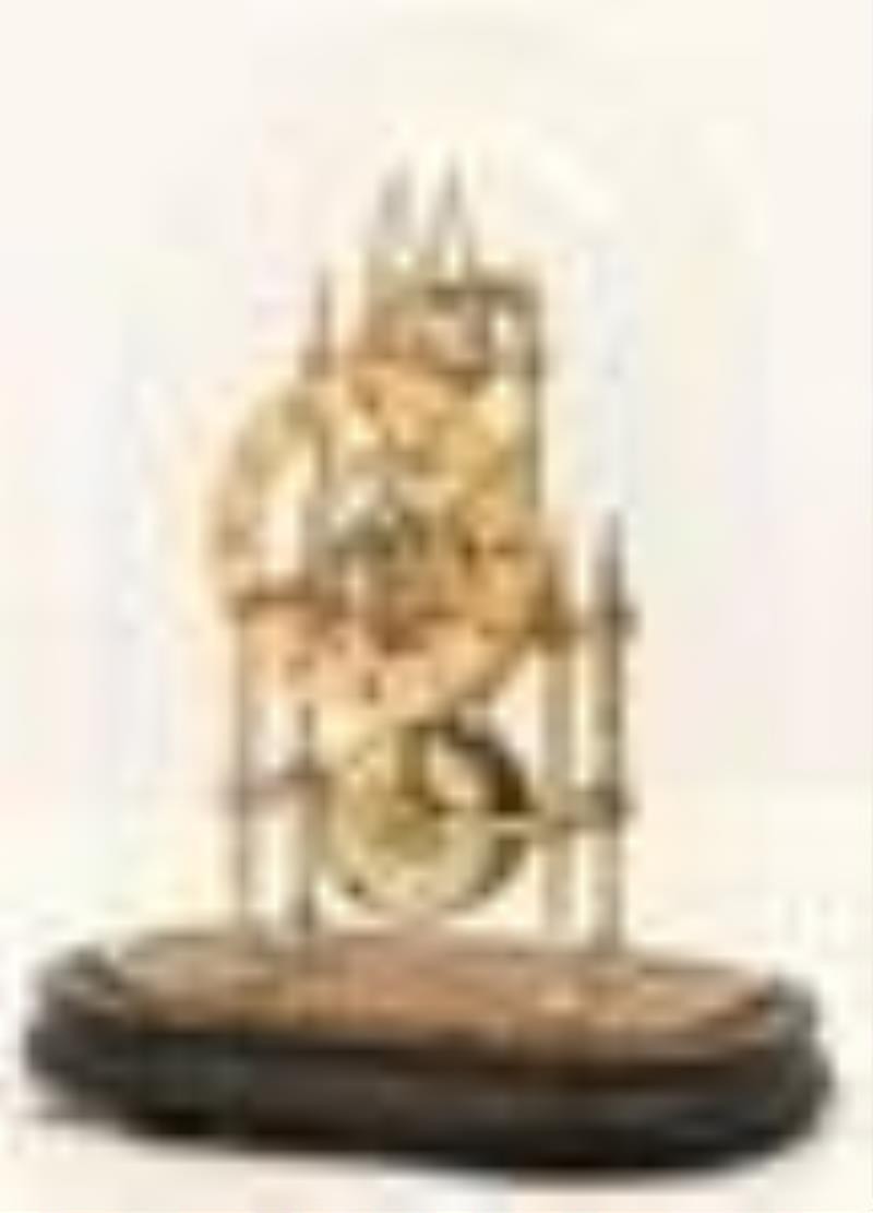French Fusee Skeleton Clock with Dome