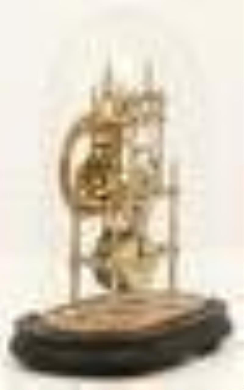 French Fusee Skeleton Clock with Dome