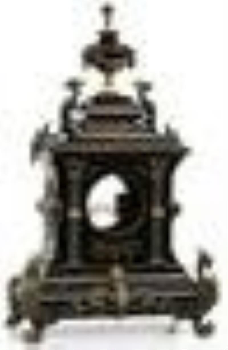 French Bronze & Marble Clock Case