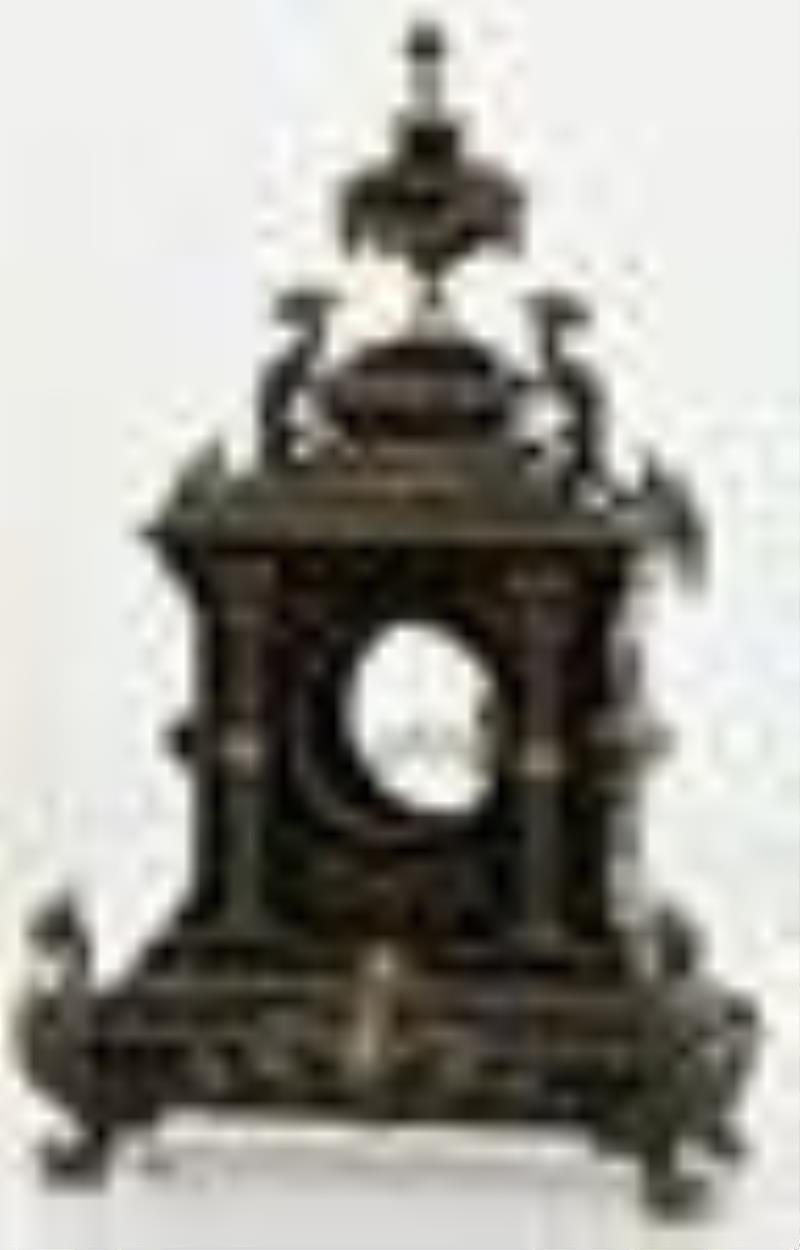 French Bronze & Marble Clock Case