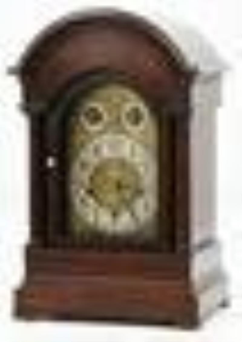 German Mahogany Bracket Clock