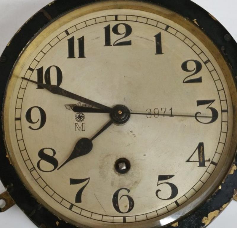 Heavy German Navy SS Bremen WWII Souvenir Ship Clock