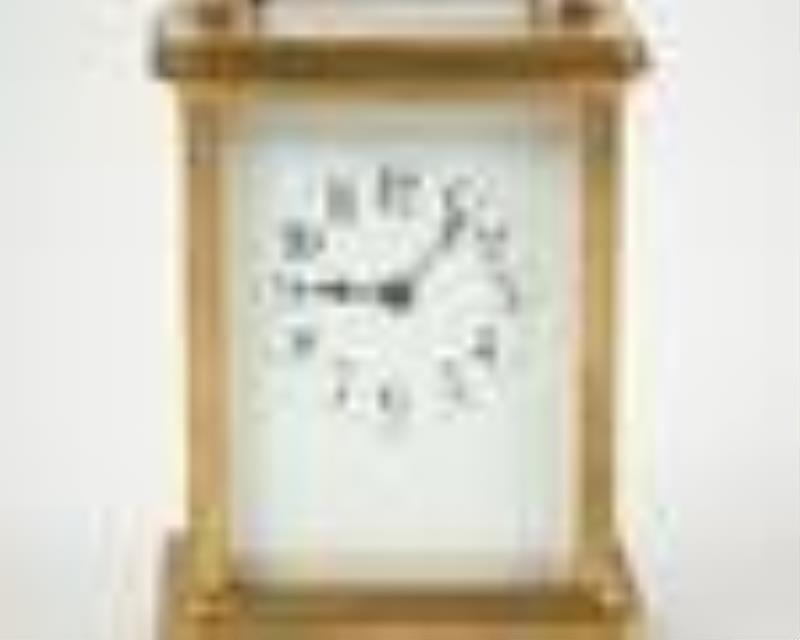 Tiffany and Co. France Brass and Glass Carriage Clock