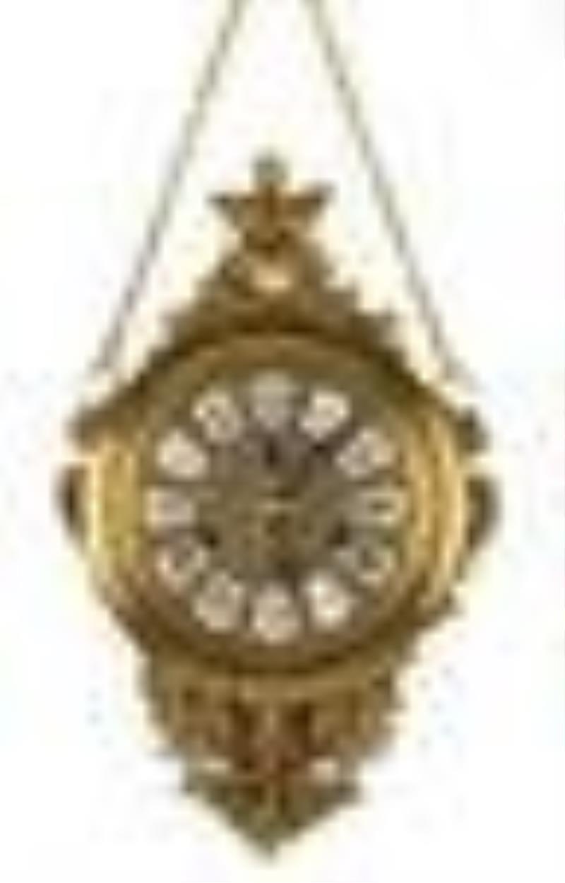 American Brass Hanging Clock