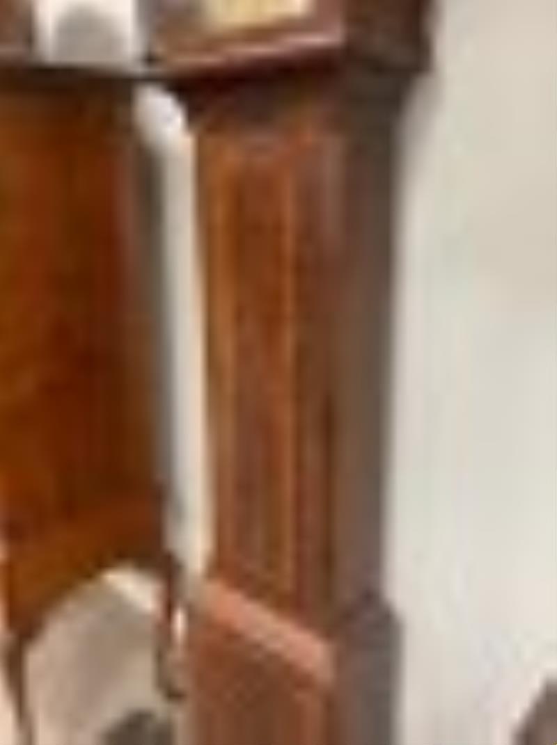 American Hepplewhite Inlaid Mahogany Tall Case Clock
