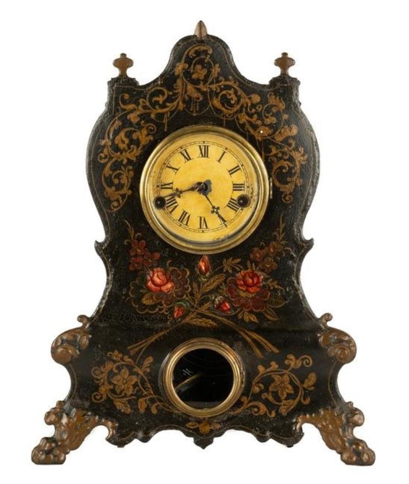 Painted Iron Front Shelf Clock