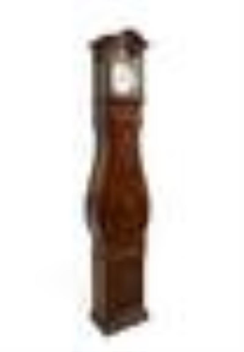 A Louis XV walnut and parquetry tall case clock
