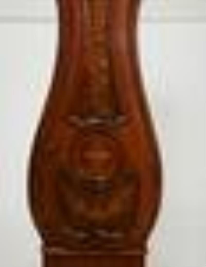 A Louis XV walnut and parquetry tall case clock