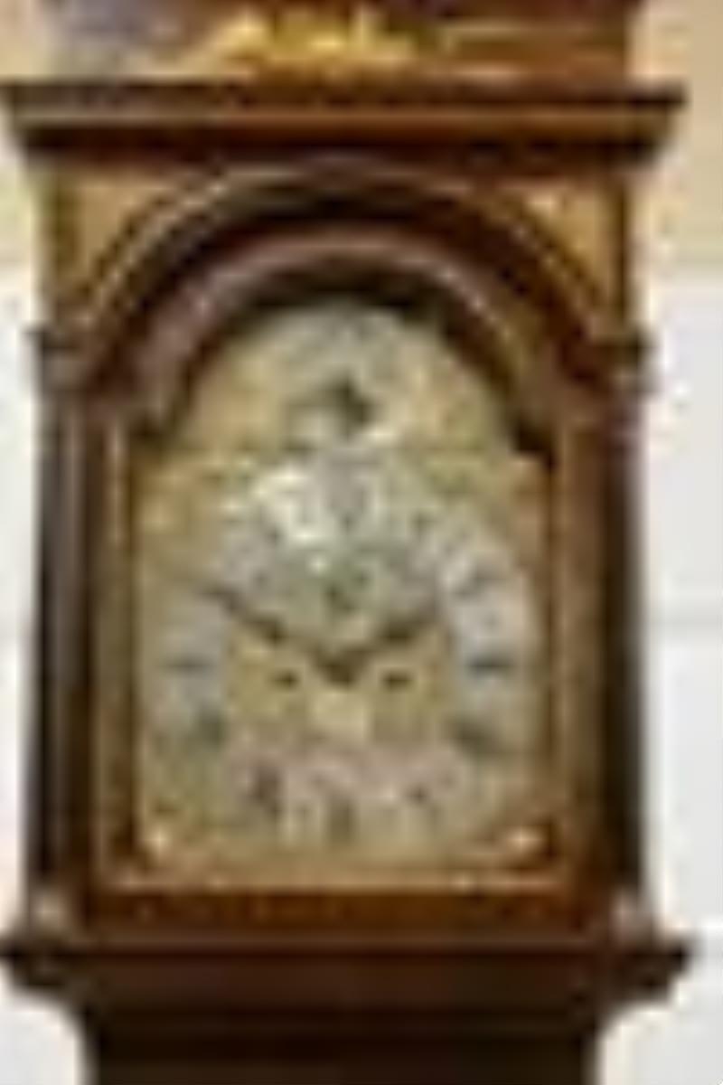 A George I Chinoiserie decorated tall case clock