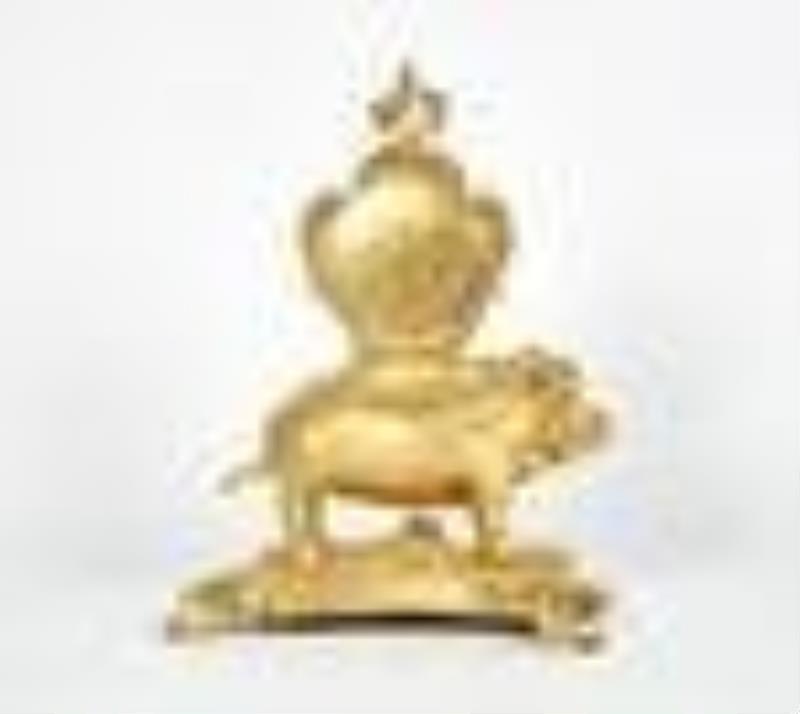 A Louis XV style bronze boar form clock, Le Roy