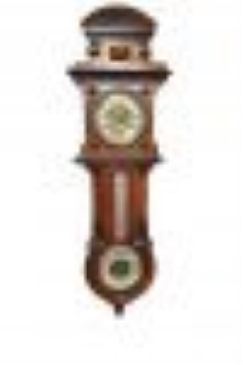Small Scale Vienna Style Regulator Wall Clock Barometer