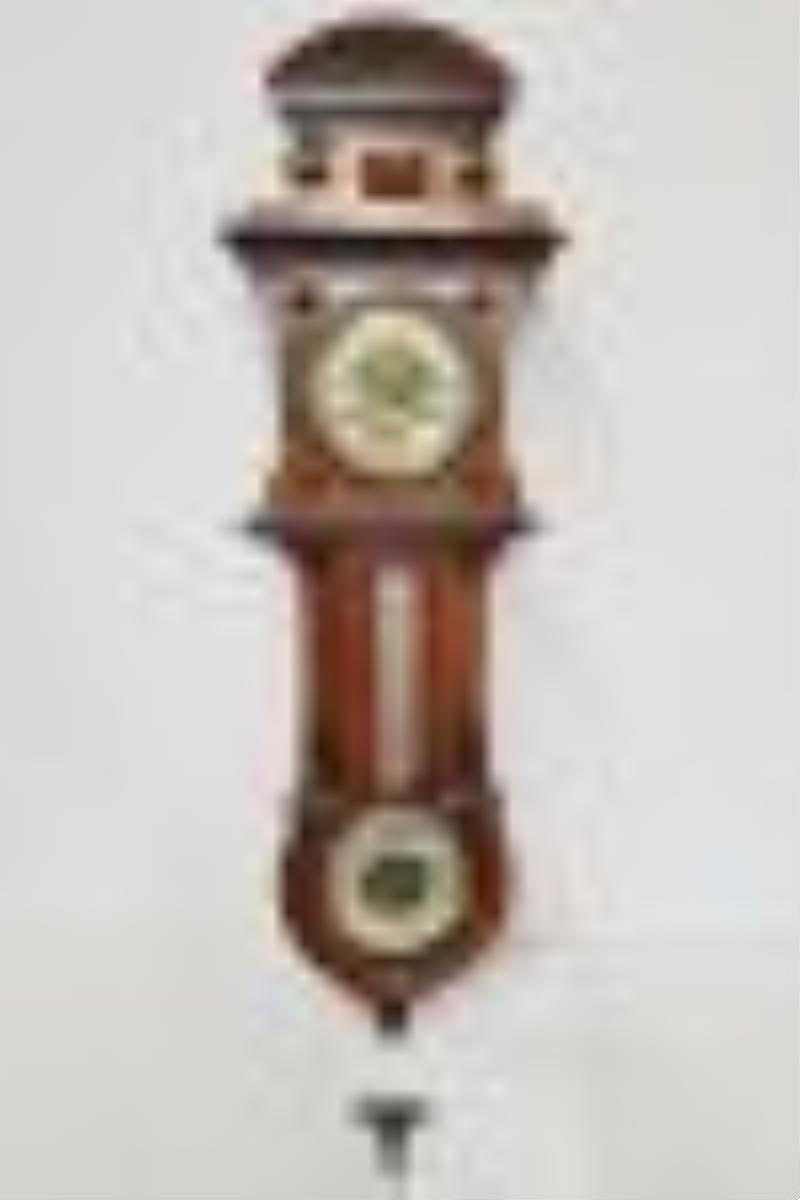 Small Scale Vienna Style Regulator Wall Clock Barometer