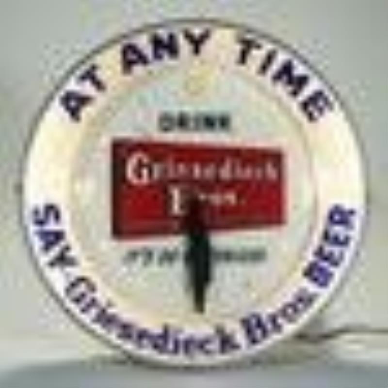 Griesedieck At Any Time Double Bubble Illuminated Clock