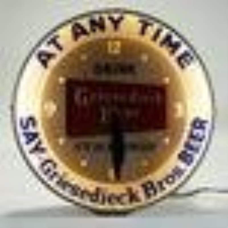 Griesedieck At Any Time Double Bubble Illuminated Clock