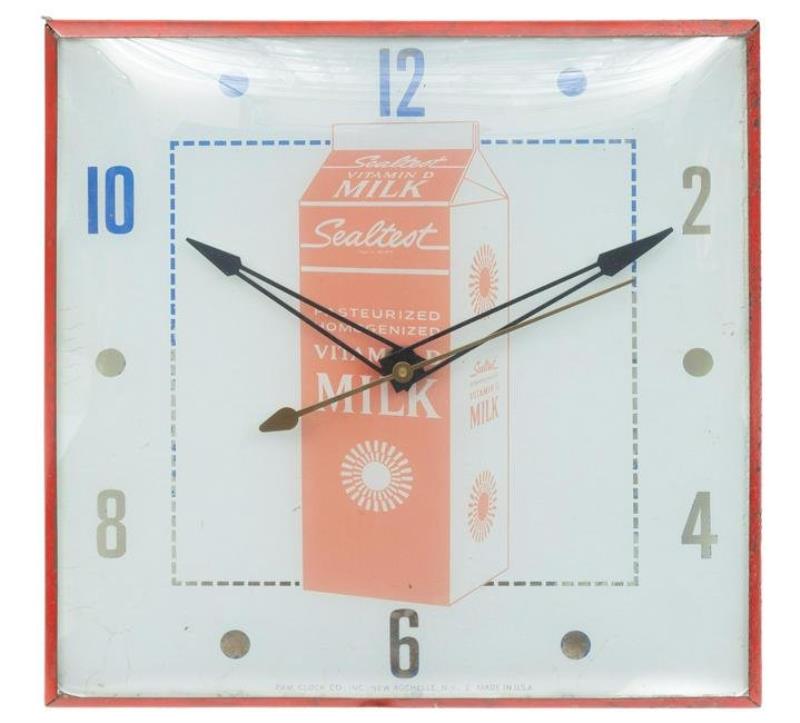 Sealtest Milk Illuminated Advertising Clock