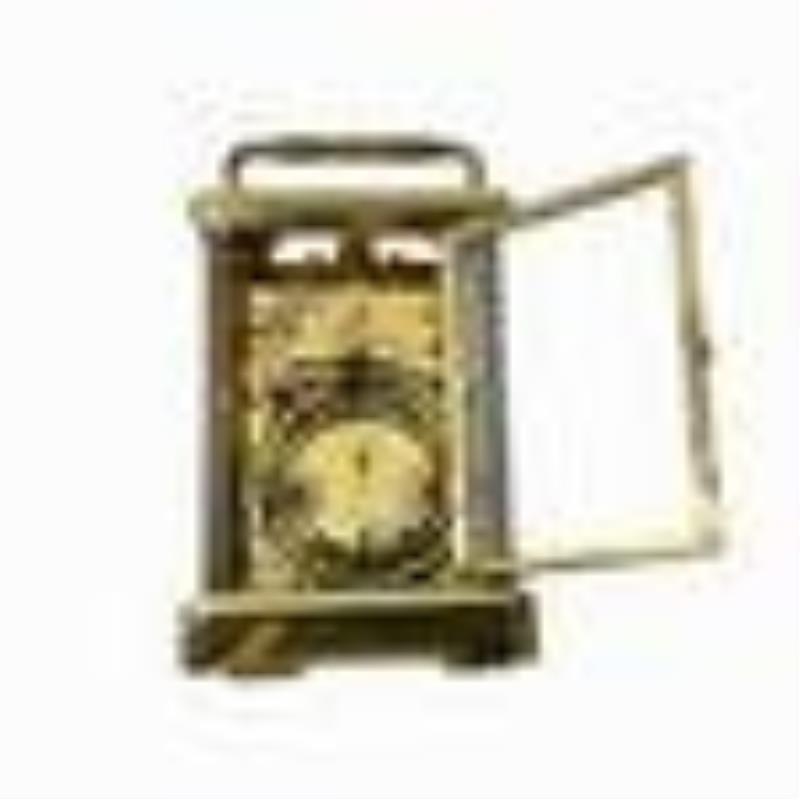L'Epee French Gilt Brass Case Carriage Alarm Clock