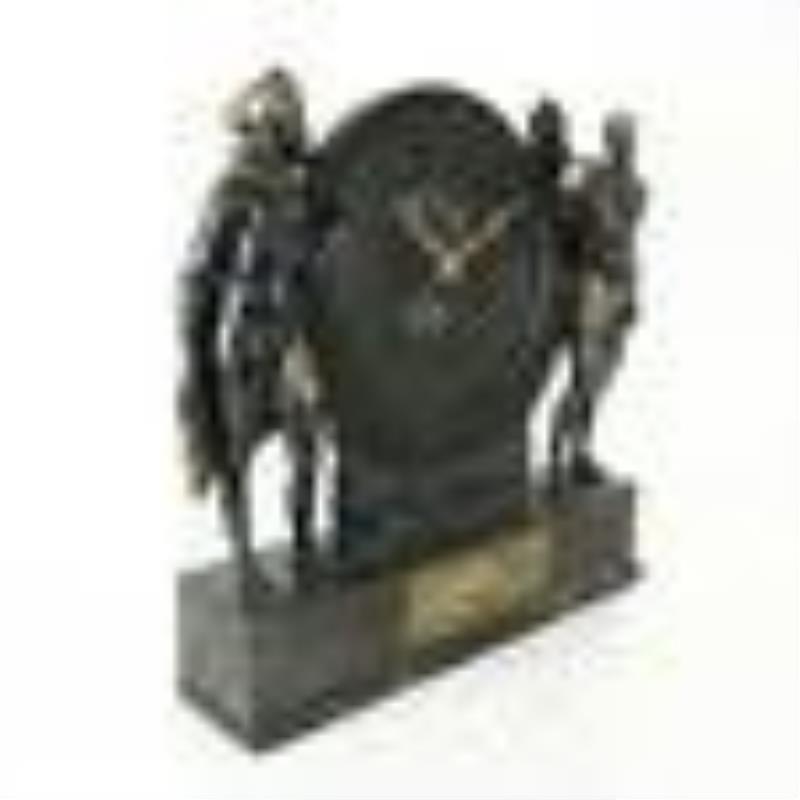 Art Deco Patinated Bronze Mantel Clock