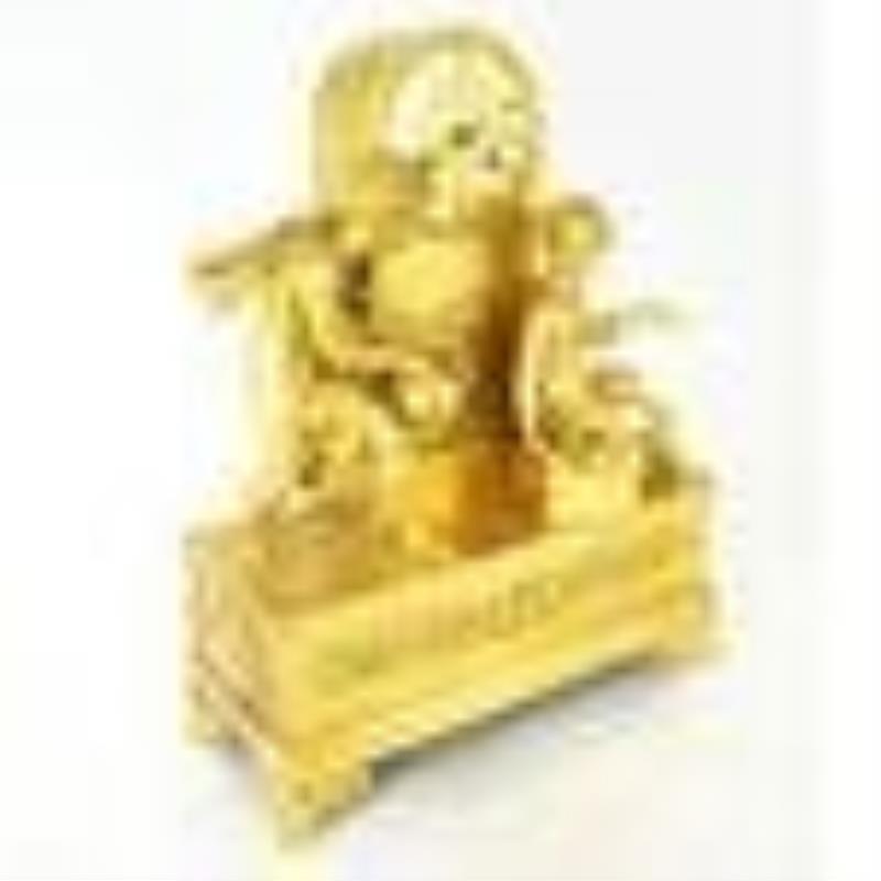 Empire Gilt Bronze Figural Mantel Clock
