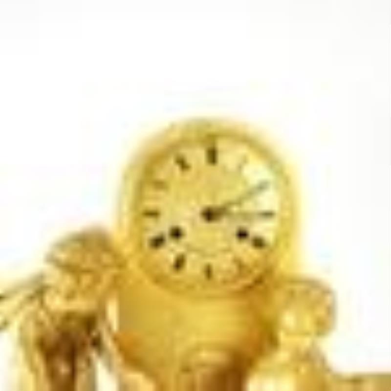 Empire Gilt Bronze Figural Mantel Clock