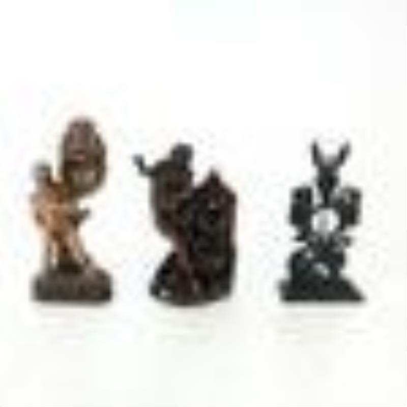 Three Wood & Metal Clock or Pocket Watch Holders